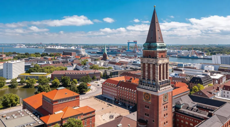 Kieler Stadtbild — Förde und Innenstadt aus der Vogelperspektive